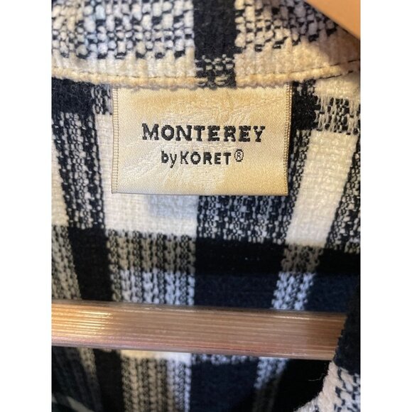 Monterey by Koret Black White Plaid Shacket Top Jacket Sz 18W - Picture 6 of 11